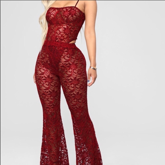 Fashion Nova Pants - New fashion nova Burgundy Set L